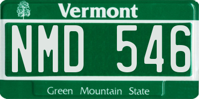 VT license plate NMD546
