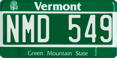 VT license plate NMD549