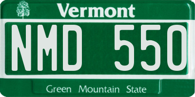 VT license plate NMD550