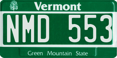 VT license plate NMD553