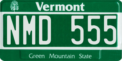 VT license plate NMD555