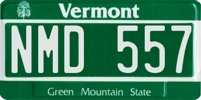 VT license plate NMD557