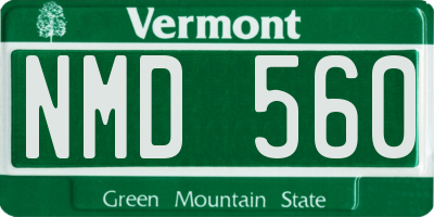 VT license plate NMD560