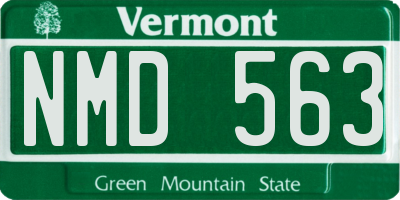 VT license plate NMD563