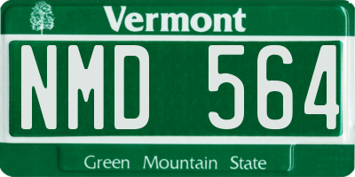 VT license plate NMD564