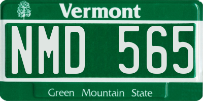 VT license plate NMD565