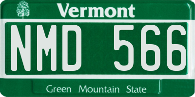 VT license plate NMD566