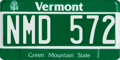 VT license plate NMD572