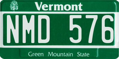 VT license plate NMD576