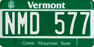 VT license plate NMD577