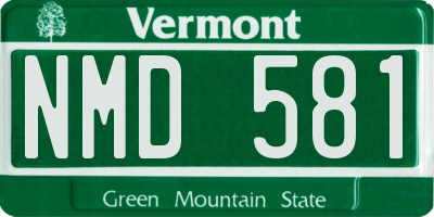 VT license plate NMD581