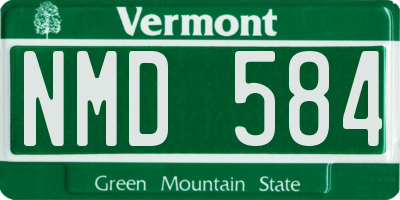 VT license plate NMD584