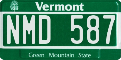 VT license plate NMD587