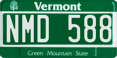 VT license plate NMD588