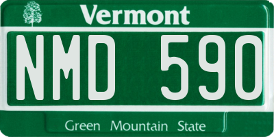 VT license plate NMD590