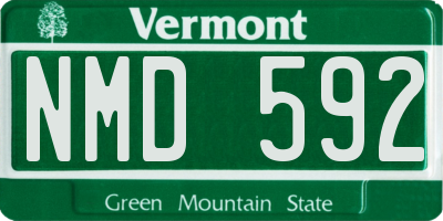 VT license plate NMD592
