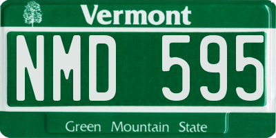 VT license plate NMD595
