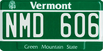 VT license plate NMD606