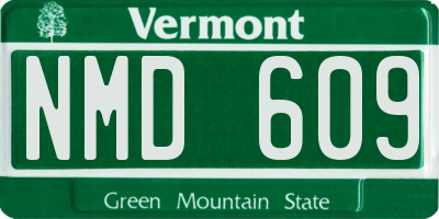VT license plate NMD609