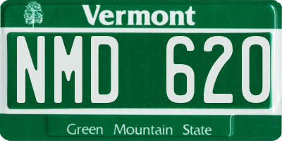 VT license plate NMD620