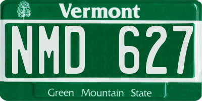 VT license plate NMD627