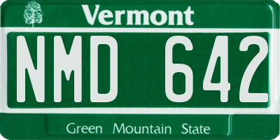 VT license plate NMD642