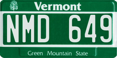 VT license plate NMD649