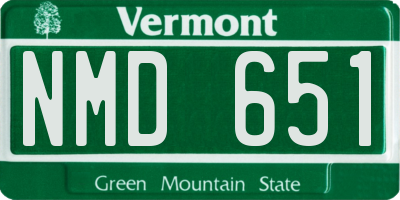 VT license plate NMD651