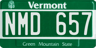 VT license plate NMD657
