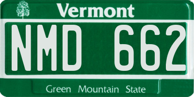 VT license plate NMD662