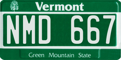 VT license plate NMD667