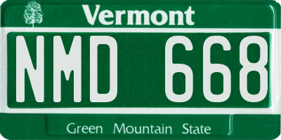 VT license plate NMD668
