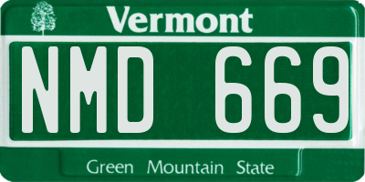 VT license plate NMD669