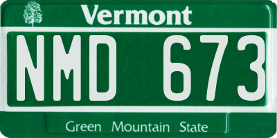 VT license plate NMD673