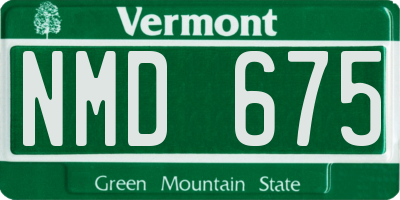 VT license plate NMD675