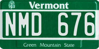 VT license plate NMD676
