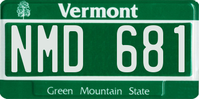 VT license plate NMD681