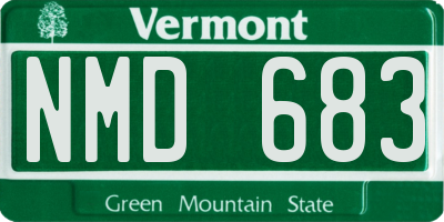 VT license plate NMD683