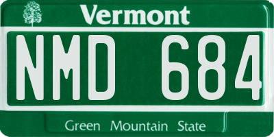 VT license plate NMD684