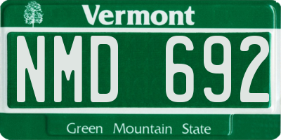 VT license plate NMD692