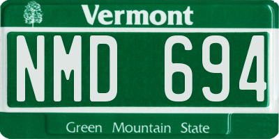 VT license plate NMD694