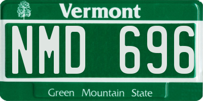 VT license plate NMD696