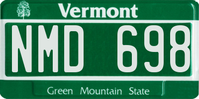 VT license plate NMD698