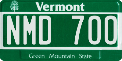 VT license plate NMD700