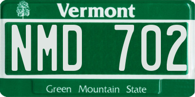 VT license plate NMD702