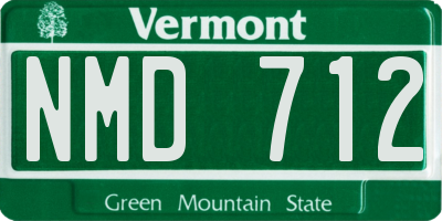 VT license plate NMD712