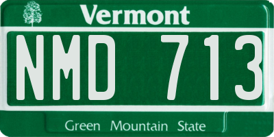 VT license plate NMD713