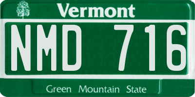 VT license plate NMD716