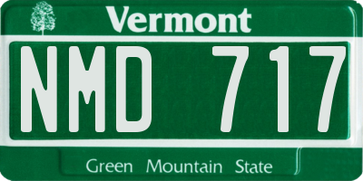 VT license plate NMD717
