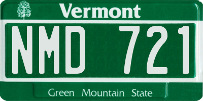 VT license plate NMD721